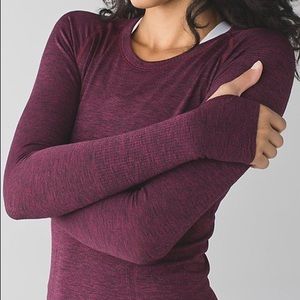 Lululemon Long Sleeve Swiftly Tee, Burgundy,Size 4